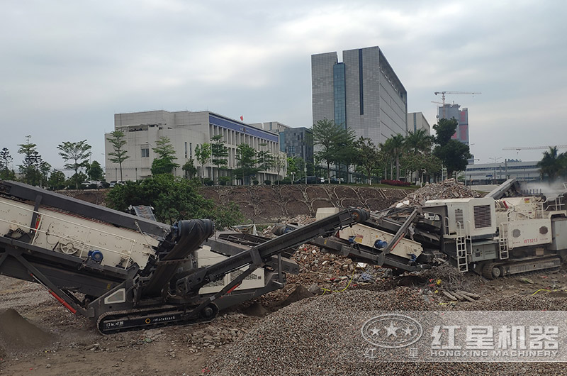 湖南長沙移動破碎機現(xiàn)場